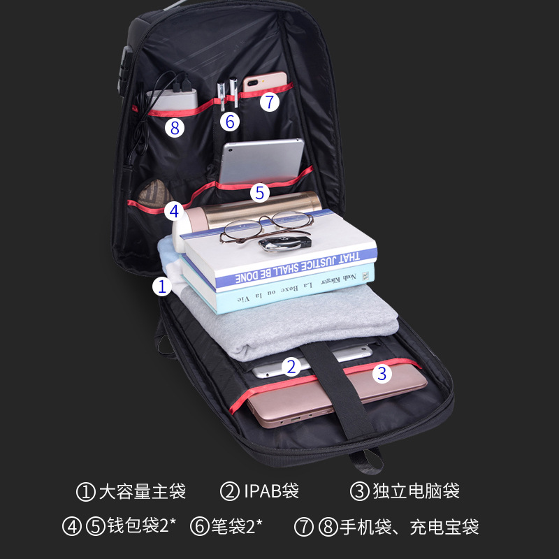 男包2021新款跨境男士包潮流轻奢商务休闲时尚防盗背包电脑背包