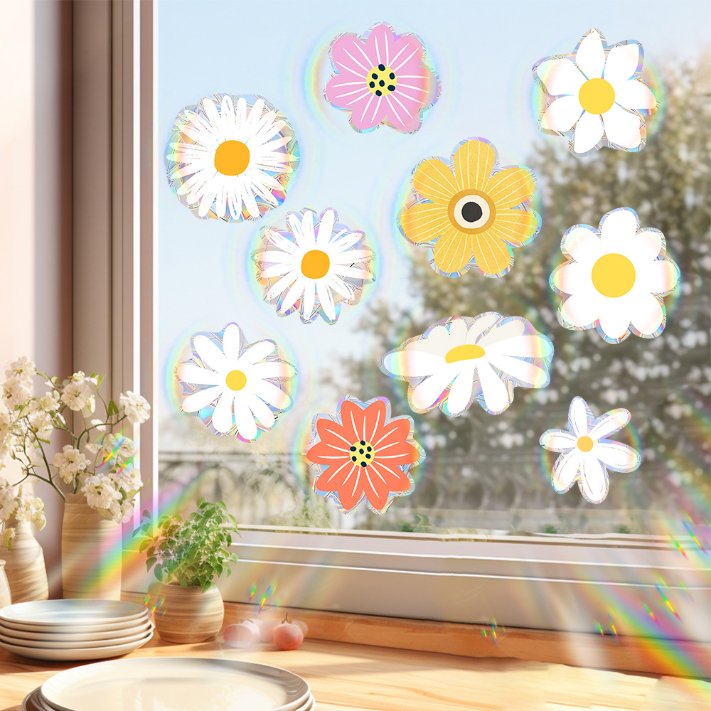 Window stickers Home Textiles & Decor Type Cute Simple Style Flower PVC Window Stickers Window Accessories