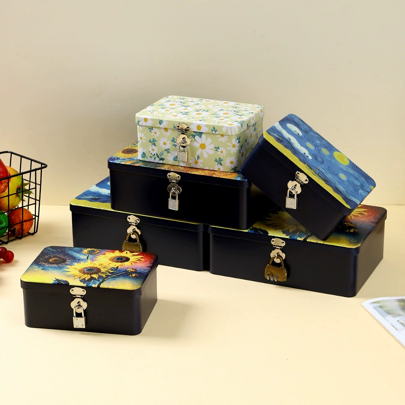 Креативная кованая коробка для хранения с замком для документов