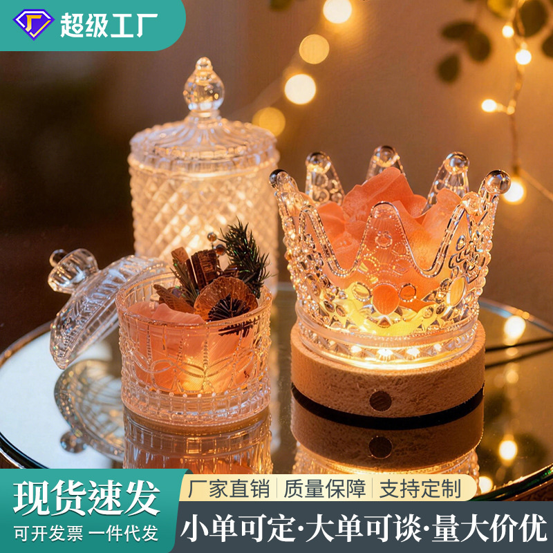 cristal natural vidrio transparente lata desmagnetizante tazón de cristal blanco piedra aromática piedra dilatadora decoración desmagnetizante