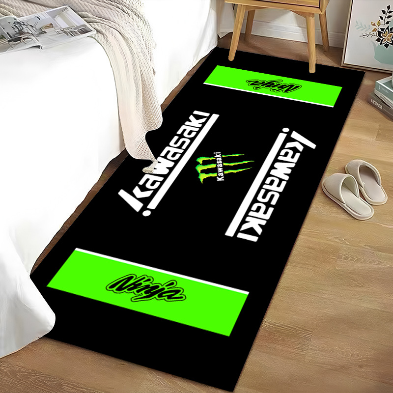 Cross-border Amazon temu motorcycle logo crystal velvet floor mat bedroom dirty easy to take care of bedside blanket in stock