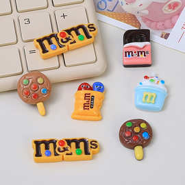 新款M豆食玩创意手工diy奶油胶配饰树脂小配件饰品发夹材料包批发