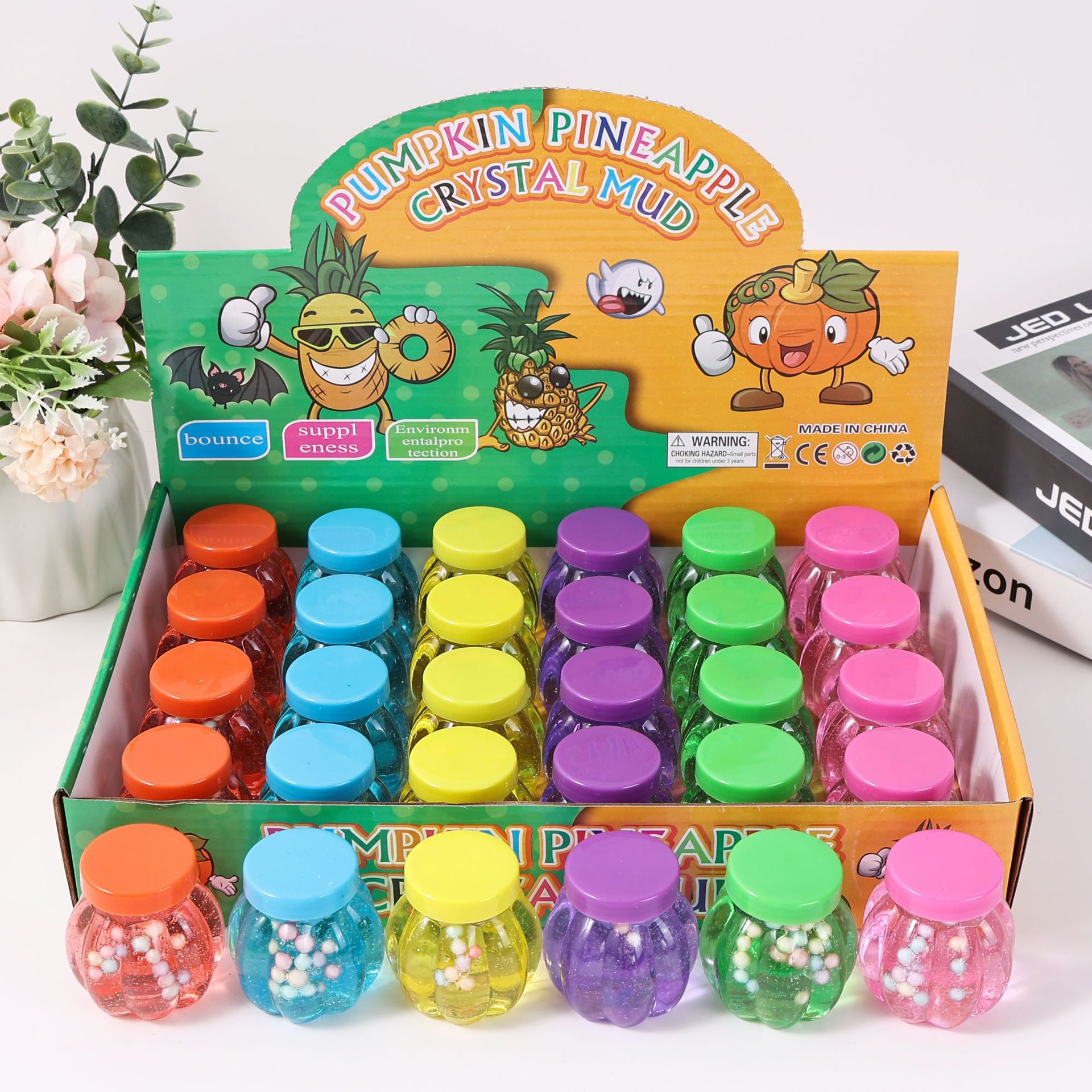 24 piezas de pegamento espumoso de cristal, pegamento M seguro, no tóxico, no pegajoso, juguete educativo, arcilla DIY.