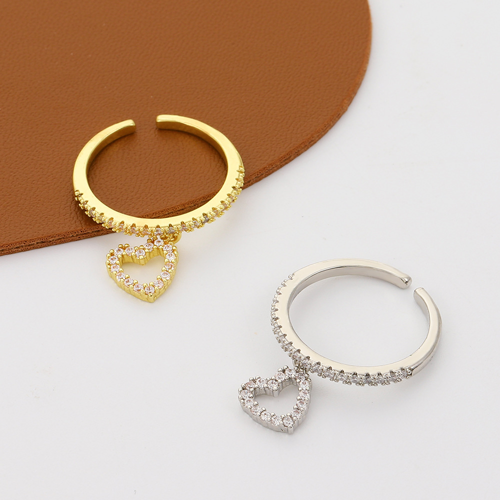 Womenu0027S Fashion Heart Copper Rhinestones Rings Inlay