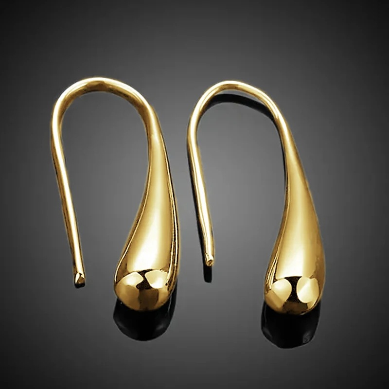 8g Weight Copper Ear Needle Material Earrings Classification 1 Pair Quantity Travel, Street, Shopping Occasion Copper Material U Shape, Water Droplets Pattern Women's Gender Plating Design Basic, Streetwear, Cool Style Style 1 Pair Basic Streetwear Cool Style U Shape Water Droplets Plating Copper Earrings 10