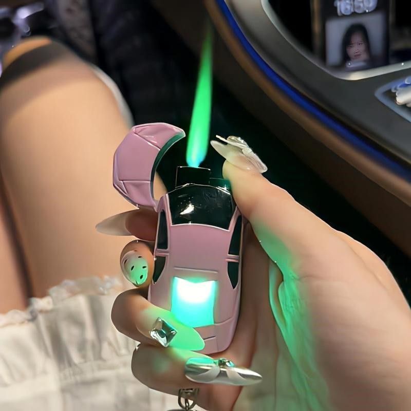 [Can Be Shipped on Behalf of Others] High-Looking Sports Car-Shaped Windproof Lighter with Green Flame, Creative and Personalized Gift
