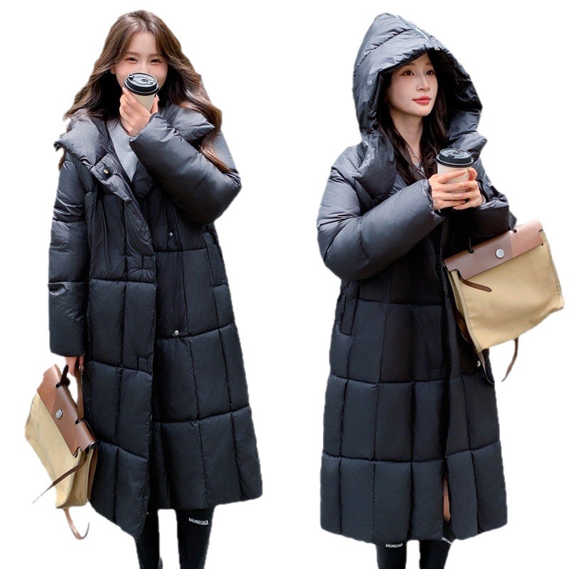 Otoño y invierno nuevo suelto largo sobre la rodilla chaqueta de algodón coreano engrosado multifacé chaqueta de algodón chaqueta