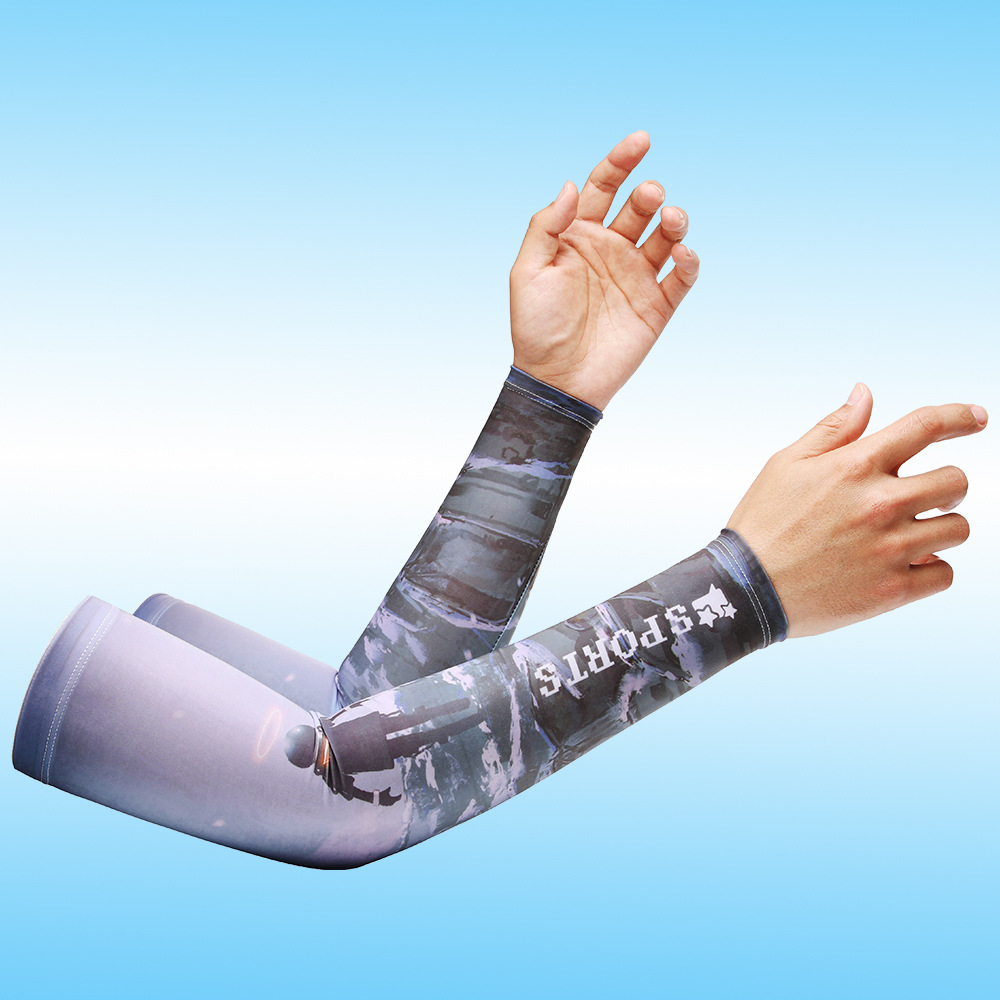 Protección solar manga de hielo para hombres y mujeres manga fresca verano multicolor conducción de seda de hielo manga de protección del brazo máscara de protección uv