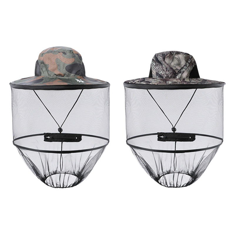 Hongchuan Outdoor Fishing Hat Anti-Mosquito Hat Removable Sun Protection Anti-Mosquito Hat Breathable Sun Hat Camouflage