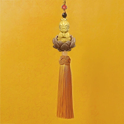 pendant pendant wholesale, Car hanging - single-tassel-guanyinyellow