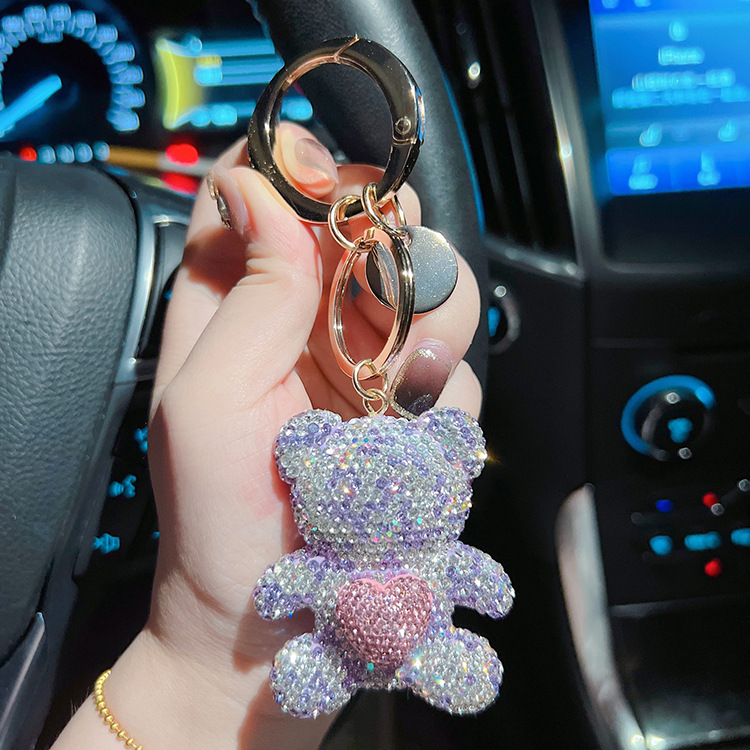 73g Weight Bag Pendant, Keychain Classification 1 Piece Quantity Daily Occasion Alloy, Plush Material Bear, Heart Shape Pattern Women's Gender Cute, Modern Style, Classic Style Style 1 Piece Cute Modern Style Classic Style Bear Heart Shape Alloy Plush Women's Bag Pendant Keychain 6