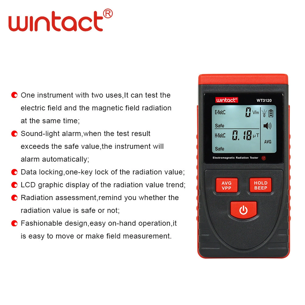Huitianyi WT3120 Тестер электромагнитного излучения Детектор бытовой техники Офисное оборудование Мобильный телефон Защита от радиации