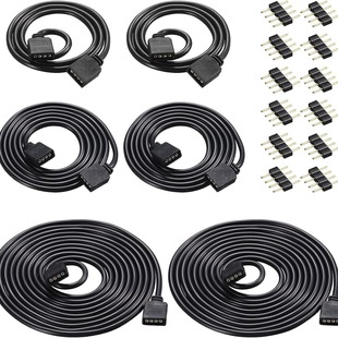 4Pin RGB extension line LED strip connector 50CM/1M/2 m 12-pin 5050/3528 colorful strip