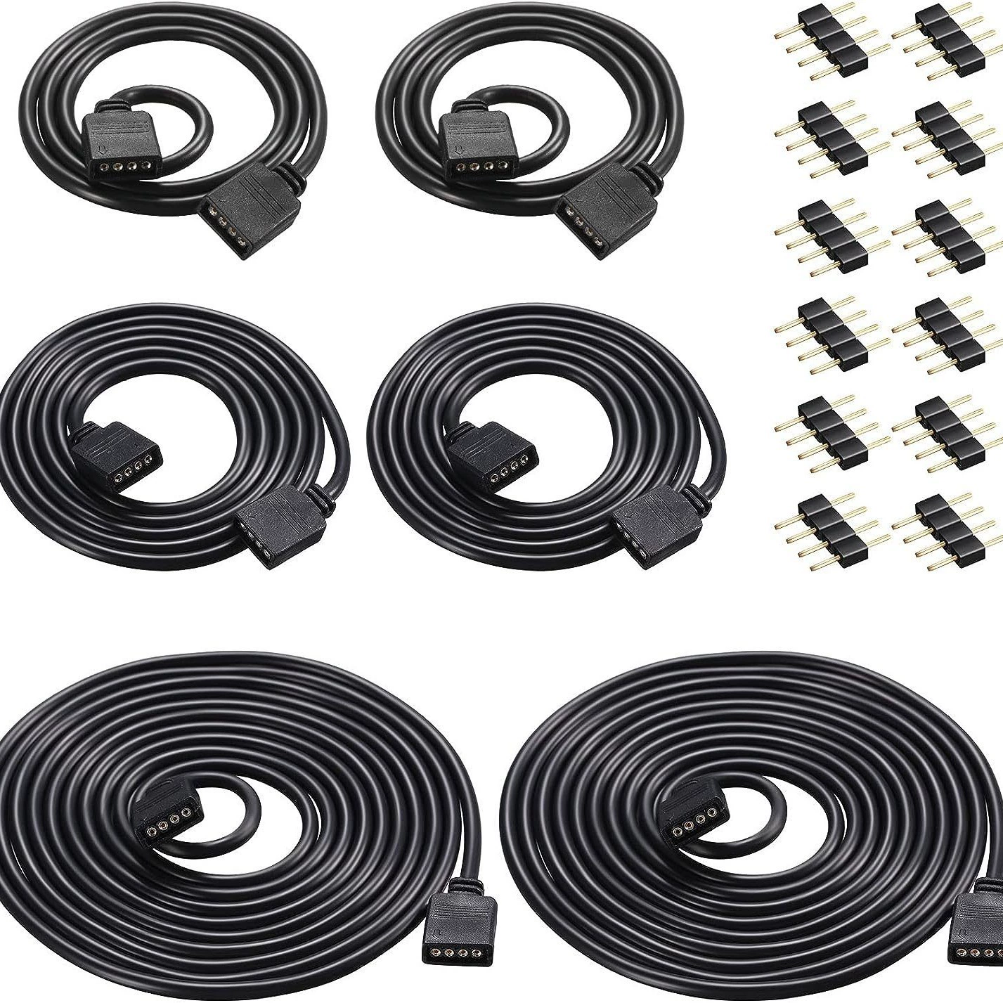 4Pin RGB удлинитель светодиодная лента разъем 50CM/1M/2 м 12 контактный 5050/3528 Красочная лента