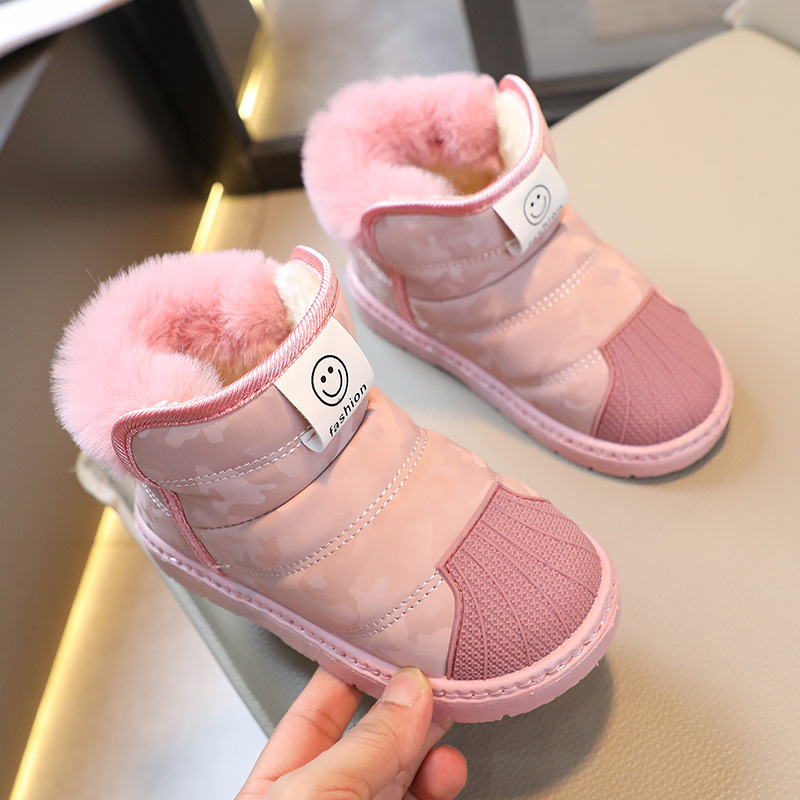 Kinder-Schneestiefel für Jungen, 2023 neue Winter-Plüsch-verdickte Mädchen-Baumwollschuhe, Kinder und Baby_voghion.com