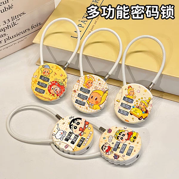Combination lock multifunctional security lock storage organizer box padlock anti-theft cute cartoon student dormitory backpack lock