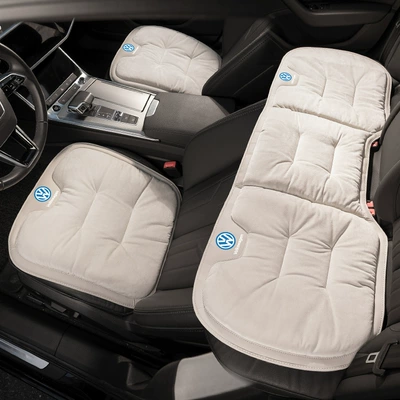 Seat cushion, seat cover | X, Teramont, and Touran Winter - flannel-off-white-volkswagen-three-piece-set