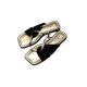 Korean Style Outwear Square Toe Open Toe Women's Spring and Summer Niche Design Flat Roman Sandals All-match Beach Slippers