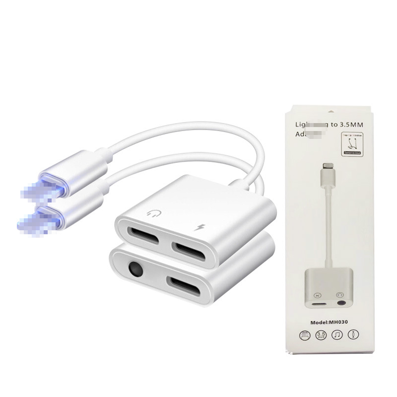 适用通用苹果转接头手机听歌通话充电二合一耳机孔3.5转接线工厂