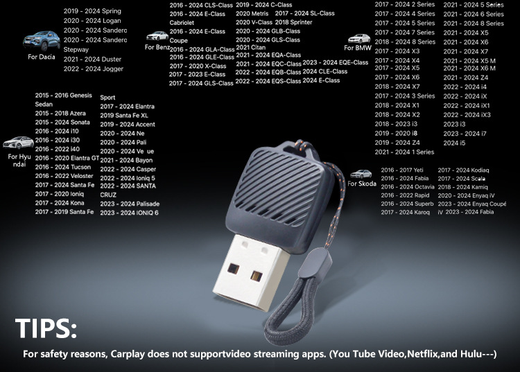 Cross-Border Wired to Wireless Carplay Box Suitable for Apple Two-In-One Car Interconnection Box Adapter