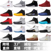 Обувная фабрика Путянь aj12 черная золотая пряжка Золотая пряжка Кубка мира плюс лошадь синяя мужская и женская обувь Joe 12 баскетбольные кроссовки с карбоновой пластиной трансграничные