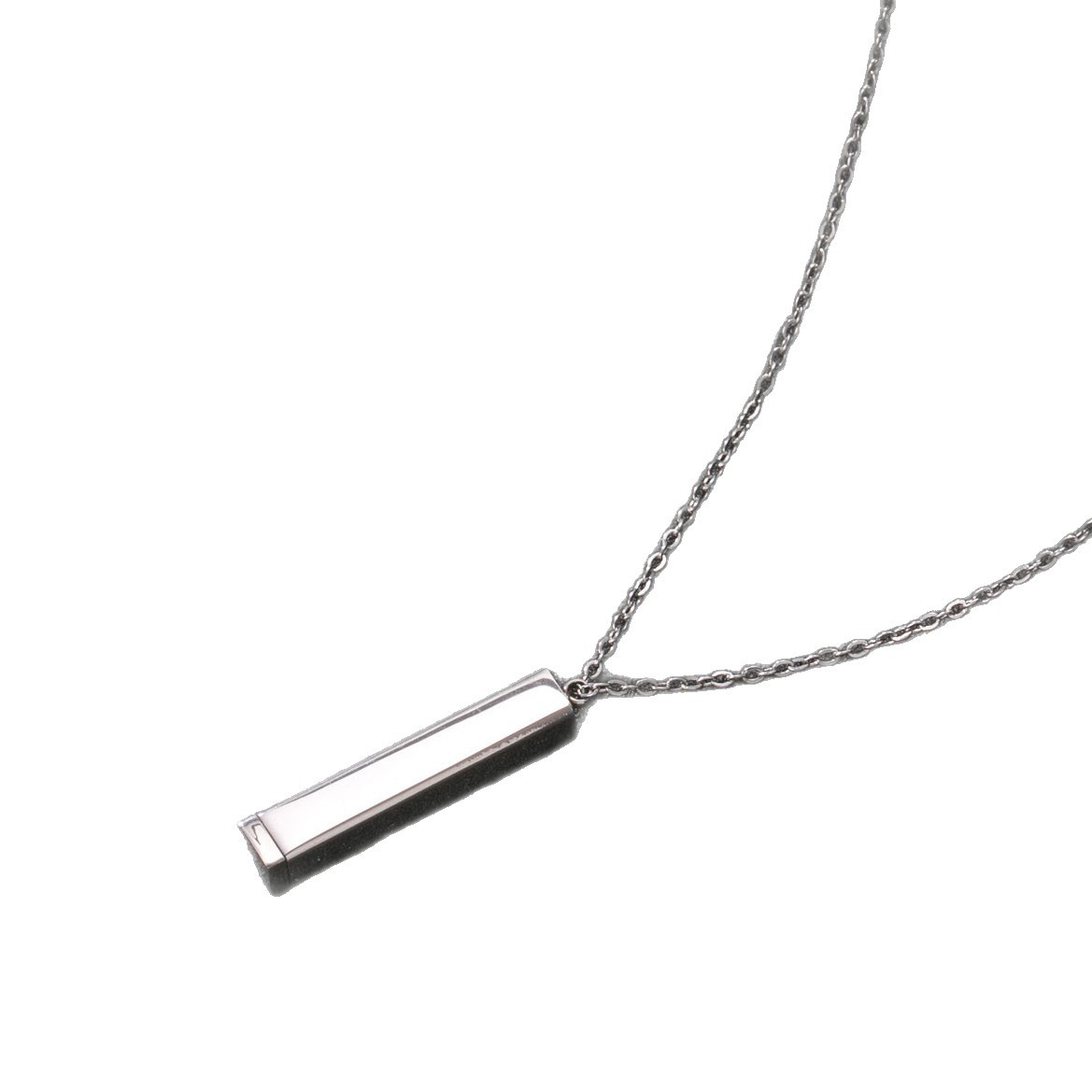 Nuevo producto transfronterizo collar de acero inoxidable colgante tridimensional rectangular desmontable simple viento frío fábrica de cadenas de suéter de acero de titanio image 6