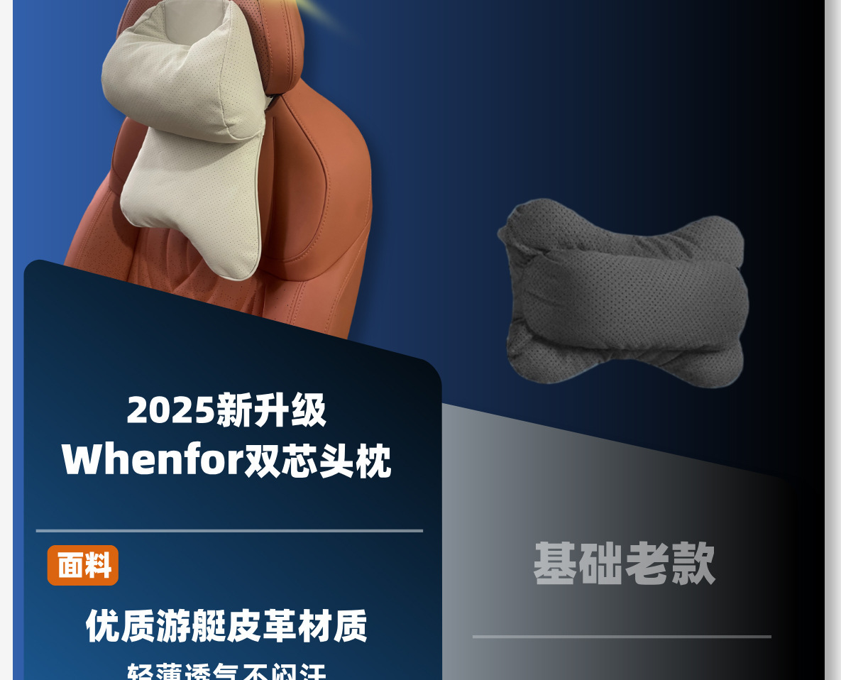 Double-Layer Car Headrest, Comfortable Integrated Seat Shoulder Pillow, Head Pillow, Universal Driver's Headrest for All Seasons