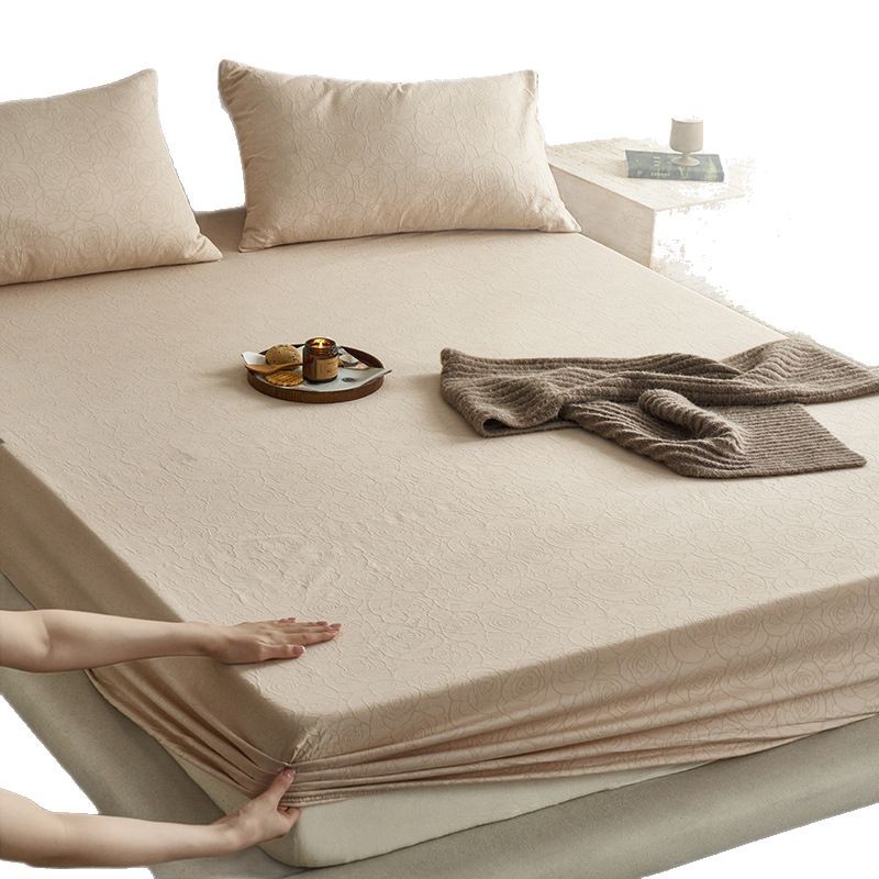 2024 nuevo estilo A de media capa de algodón de tres capas de hilo jacquard funda de cama a prueba de polvo cubierta protectora de colchón acolchado con todo incluido