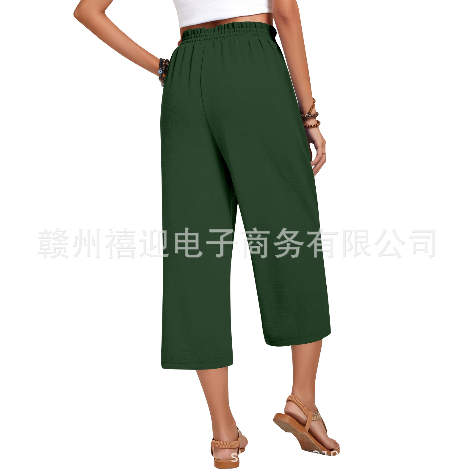 Nine-point pants-military green