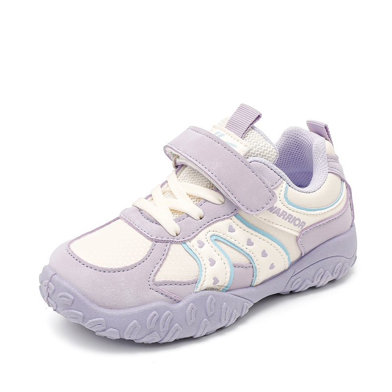 Púrpura lindos zapatos deportivos para niñas otoño nuevos zapatos casuales de cuero zapatos infantiles de suela ligera zapatos neumáticos