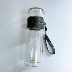 茶水分離杯雙層加厚過濾玻璃茶杯耐熱泡茶杯便攜水杯辦公杯禮品杯