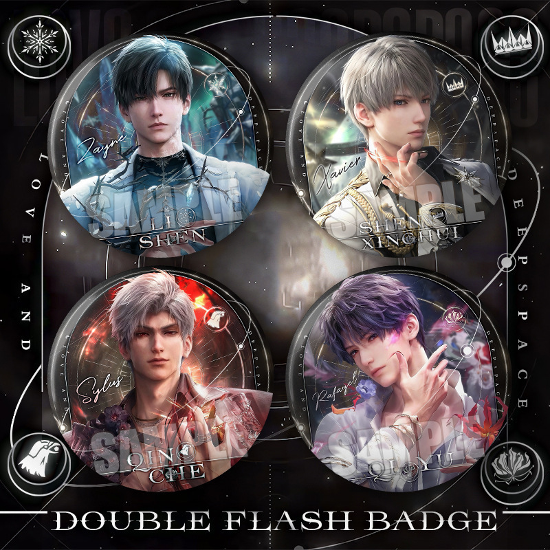 Love and Deep Space Game: Meet You in All Things - Li Shen Qiyu Peripheral 75mm Double Flash Badge Pendant