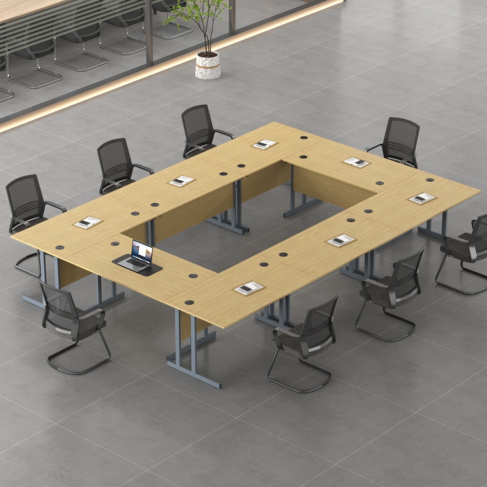Mesa de personal de la empresa una sola persona 4 personal estación de trabajo financieros tablero de muebles transfronterizos mesa de computadora de protección ambiental mesa de conferencias