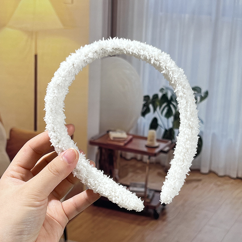 Bandera de cabello diy semiacabado de cabello mujer otoño invierno color caramelo tocado de peluche botón de mano peluche tocado de peluche