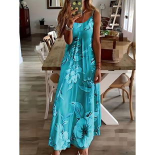 W 58885 Plus Size Floral Cami A-line Dress ��a���ܵ���A��ȹ