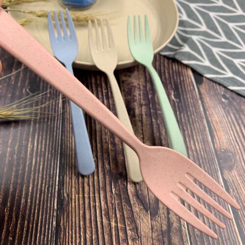 Fruit Fork Set Nordic Creative Fruit Stake Fruit Holder Cute European Wheat Straw Plastic Fork Home Colorful Fork
