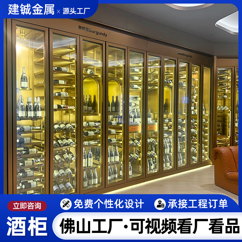 Cross-Border Stainless Steel Constant Temperature Wine Cabinet for Home Villa Living Room Special Storage Wine Cabinet Red Wine Cabinet Guangdong Foshan Factory