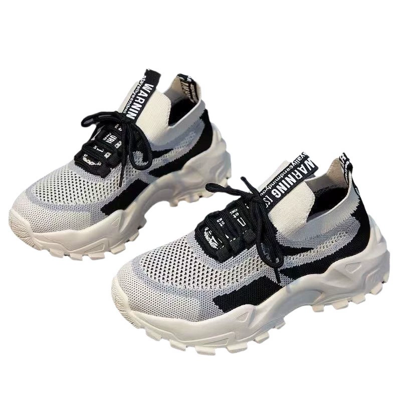 Ins Flying тканые кроссовки женские 2024 новые весенне-летние сетчатые дышащие легкие универсальные носки для бега папочка обувь