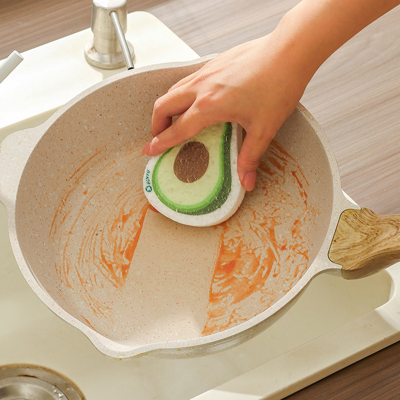フルーツ圧縮食器洗い用ワイプ、木材パルプ綿スポンジ、キッチン専用吸水スポンジ、油がこびりつきにくい鍋拭き、テーブル拭き|undefined