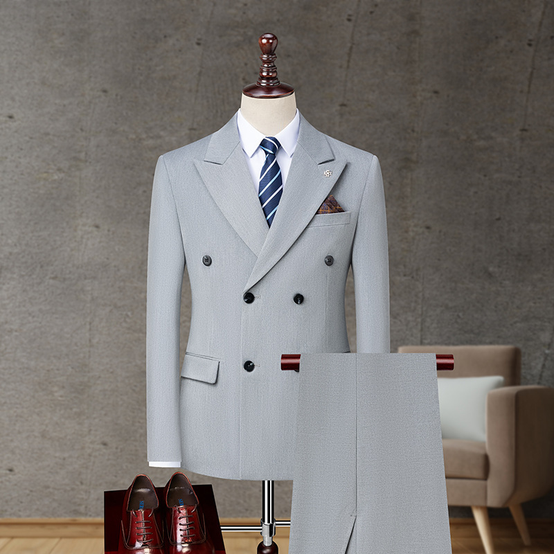 Suit Set for Men, Business Professional Formal Wear, Groom's Wedding Dress, Korean Style Slim Fit Casual Suit, Light Luxury