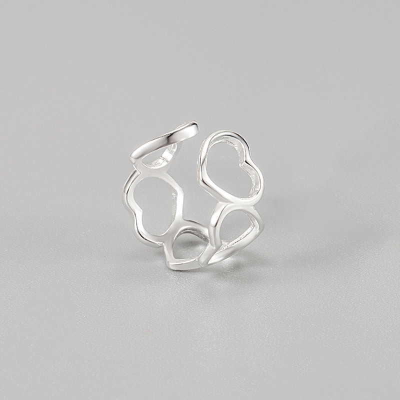 2g Weight Electroplating Gold Plating Process 925 Sterling Silver Heart Ear Cuffs Earrings Ear Studs