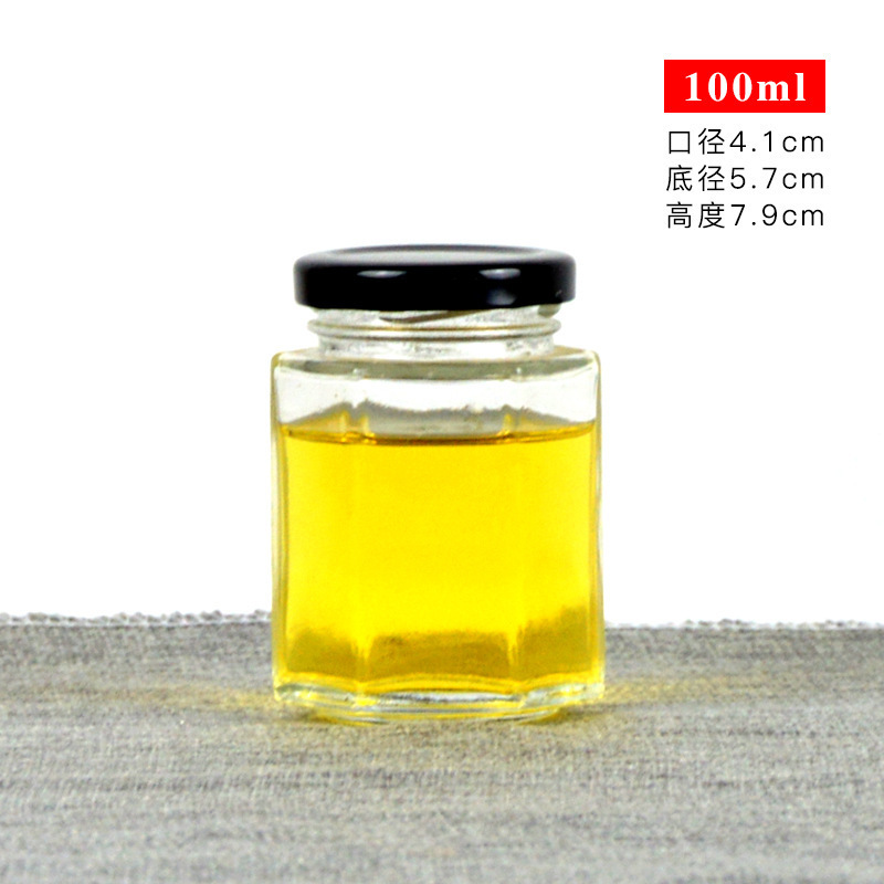六棱玻璃瓶现货六角蜂蜜瓶子一斤酱菜瓶罐头瓶可蒸煮果酱燕窝瓶|undefined