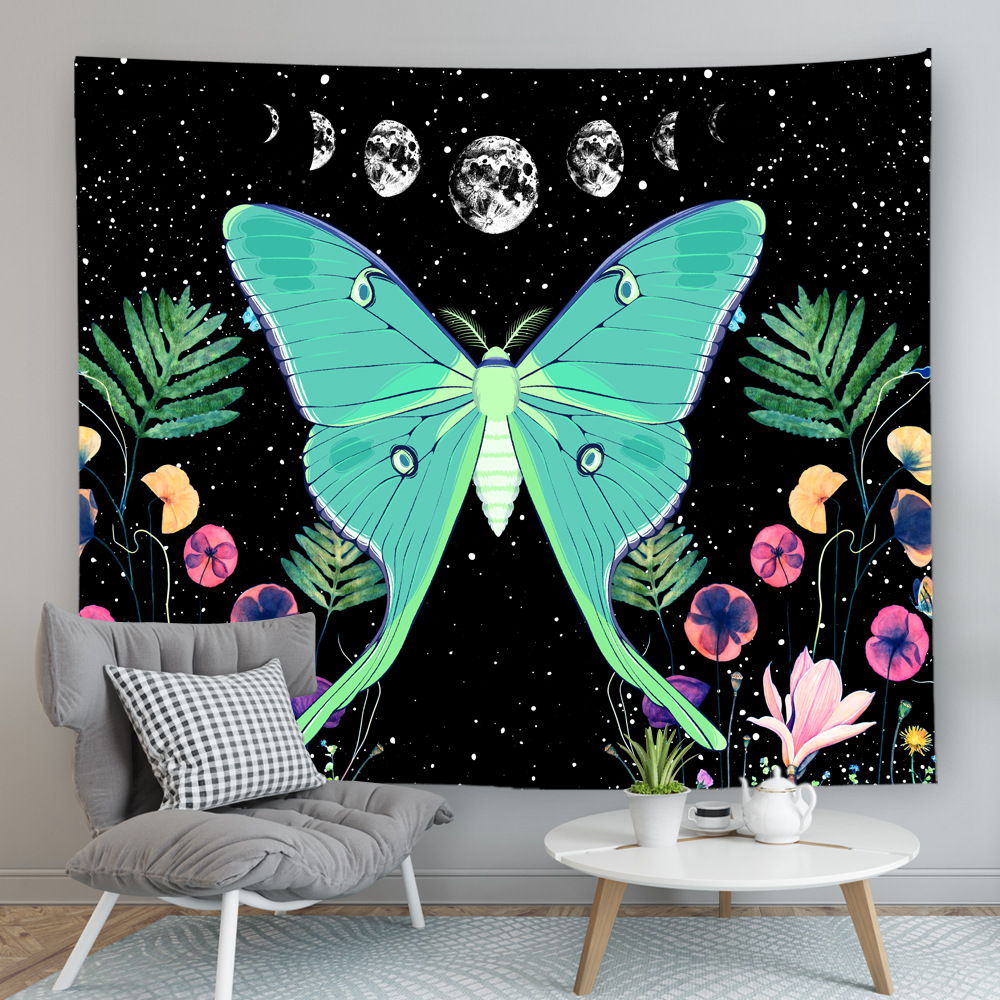 (2개) 대외 무역 유럽 미국 및 북유럽 스타일 새로운 인쇄 태피스트리 창조적 인 집 천 벽 카펫 그림 폴리 에스테르 배경 매달려 천