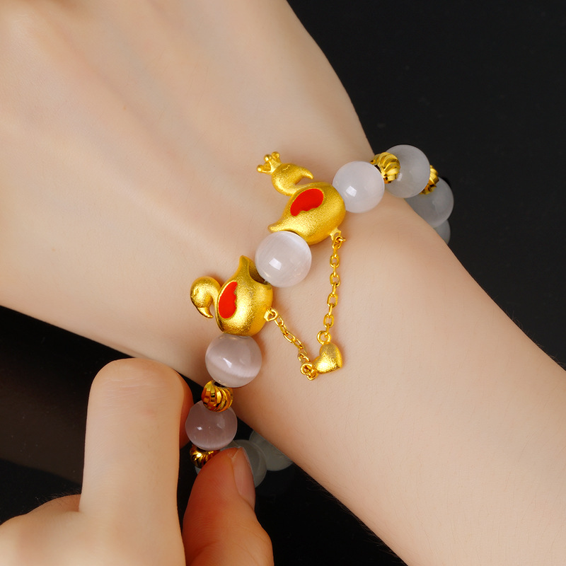 Nuevo oro plateado Lucky Lotus pulsera de esmalte de color, vintage pulsera de la suerte para las mujeres, al por mayor