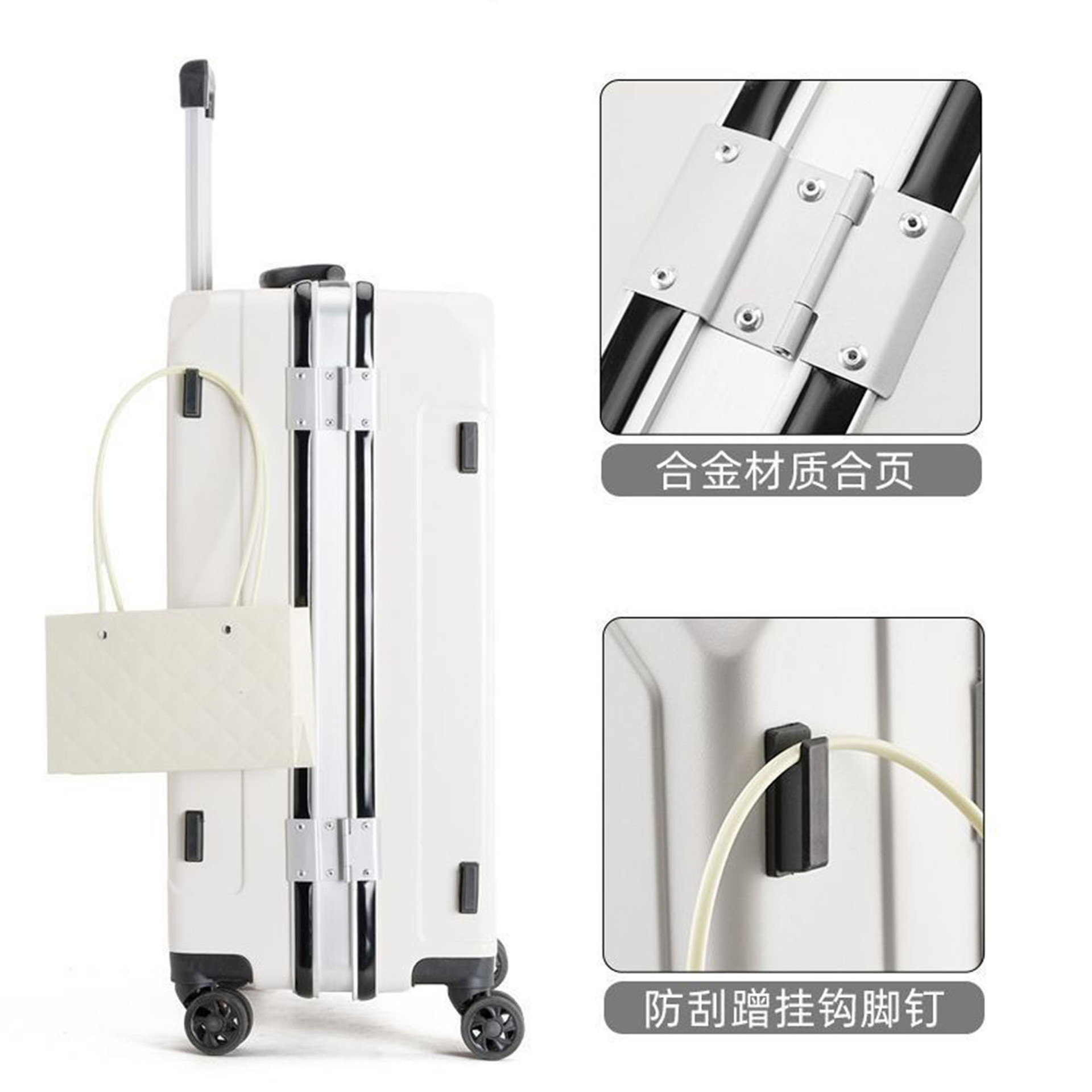 Maleta de tracción de nueva marca, maleta de estudiantes duradera de gran capacidad, maleta de viaje recargable para hombres y mujeres, maleta de contraseña silenciosa