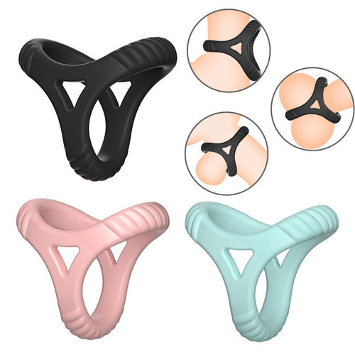 Silicone Locking Ring for Men - 836 Triple Restriction Ring - Non-Vibrating Male Sex Toy - Adult Couple's Sex Products Wholesale