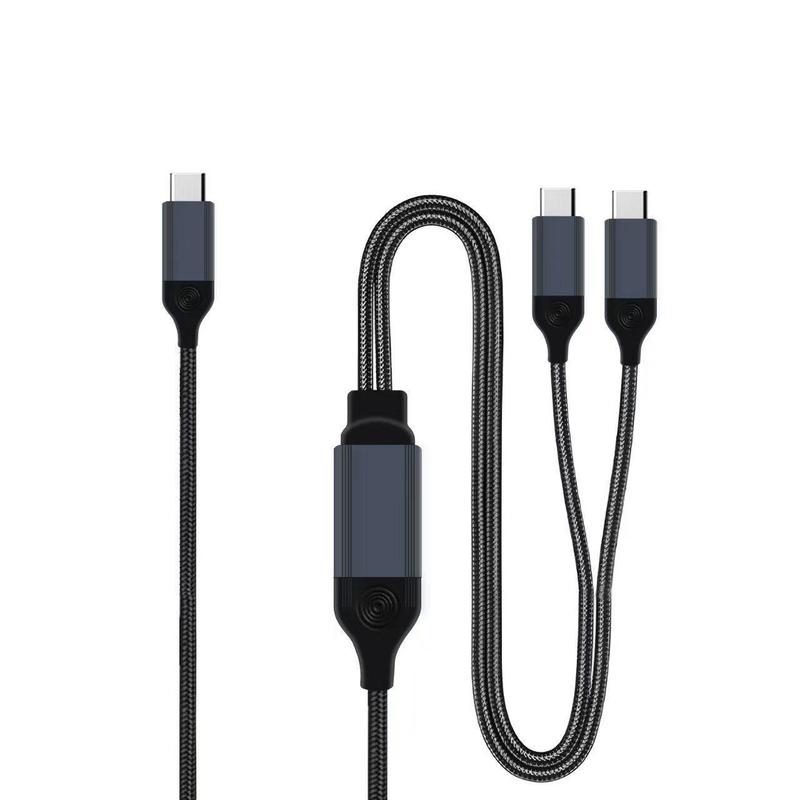 USB C - 2*USB C データケーブル ツーインワン C ポート - デュアル C ポート携帯電話充電コンピュータデータ転送|undefined