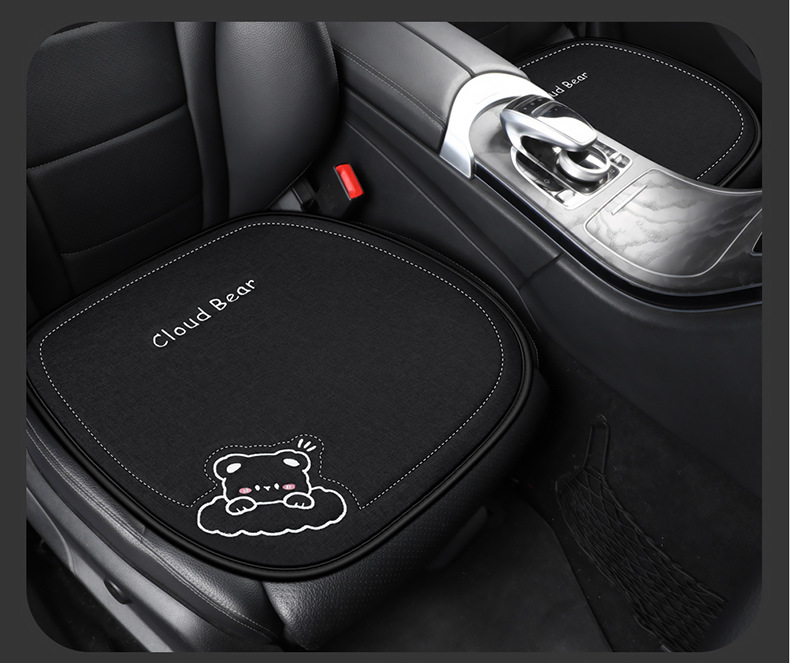 Car Seat Cushion, Suitable for All Seasons, Linen Seat Cushion Three-Piece Set, Rear Single-Piece Cushion, Car Interior Cushion, Wholesale Cross-Border