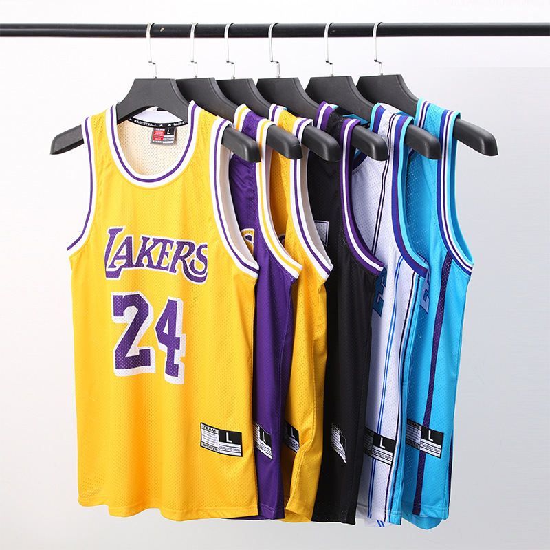 Wholesale American Retro Mesh Kobe No. 24 Jersey Iverson 3 James Street Basketball Hip Hop Vest Male