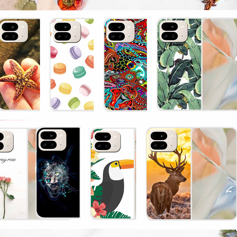 Suitable for Pixel 9 Pro Fold Front and Rear Pc Hard Shell Anti-Fall Total Map Cute Cartoon Simple Style 1 Piece Wholesale